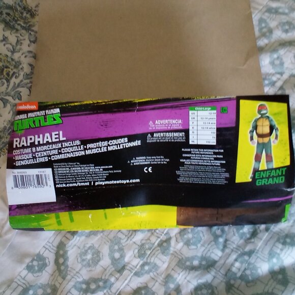 NICKELODEON RAPHAEL TEENAGE MUTANT NINJA TURTLES COSTUME MUSCLE BODYSUIT 12-14 L - Picture 2 of 11
